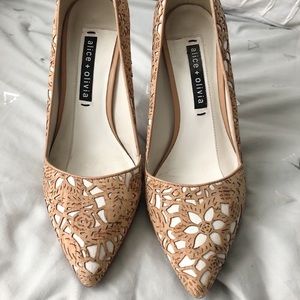 Alice + Olivia Cork Pumps